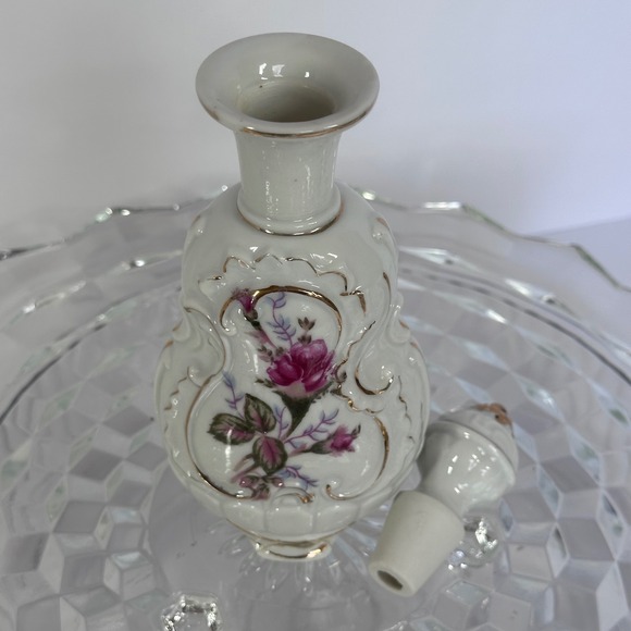Vintage Porcelain Vanity Set Floral Rose Design‎ Perfume Bottles Trinket Box - Picture 14 of 16
